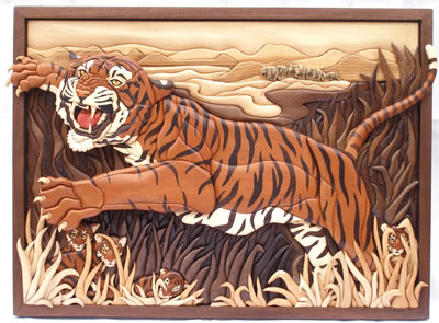 tiger Intarsia Mural